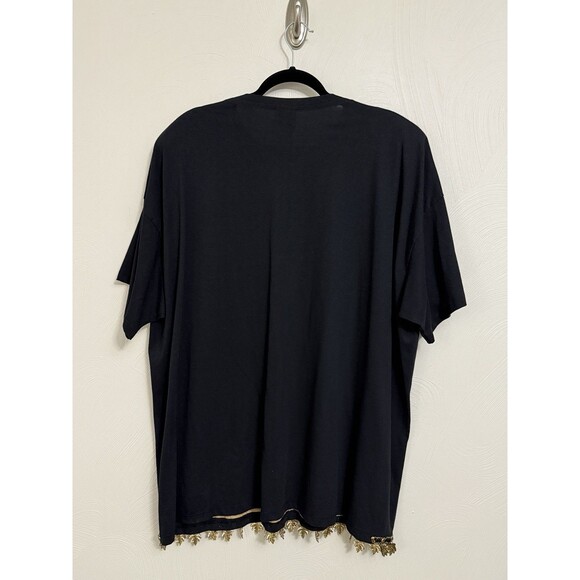 Vintage 80's Women's Plus 3X Top Black w/ Metal Embellishment & Art to Wear - Picture 6 of 16